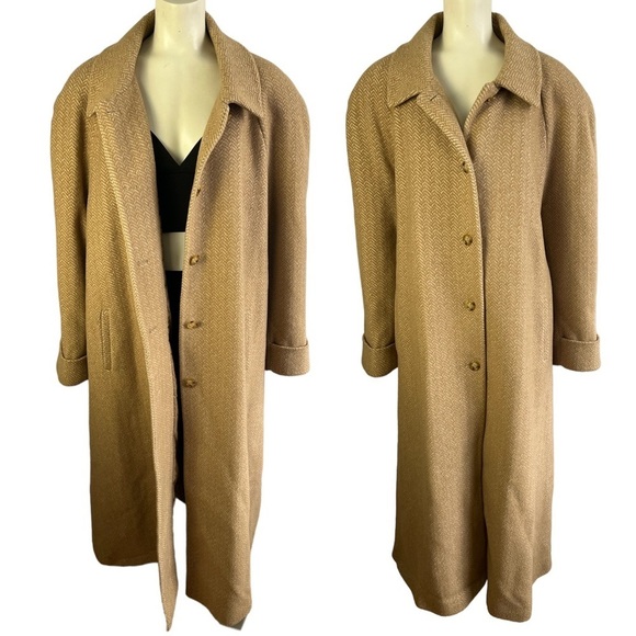 MACKINTOSH NEW ENGLAND WOOL CAMEL TRENCH COAT LONG OVERSIZED WINTER COAT SIZE 24 - Picture 14 of 14